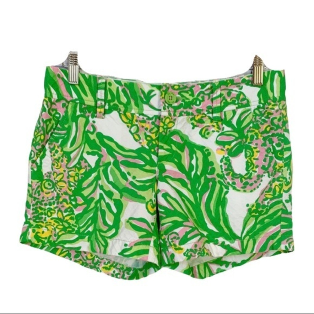 Lilly Pulitzer Green and Pink Patterned Women Shorts